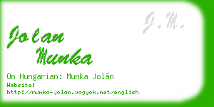 jolan munka business card
